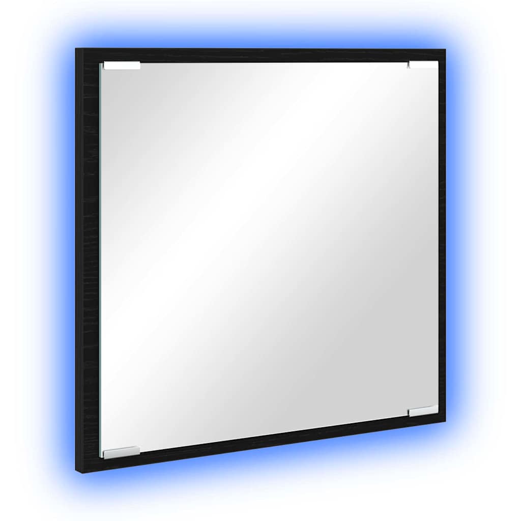 LED Fürdőszoba Tükör Fekete tölgy 40 x 37 x 8.5 cm Szerelt Fa