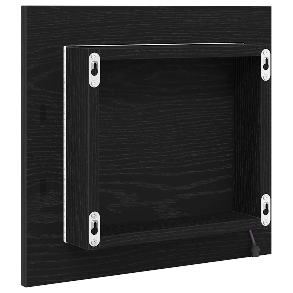 LED Fürdőszoba Tükör Fekete tölgy 40 x 37 x 8.5 cm Szerelt Fa