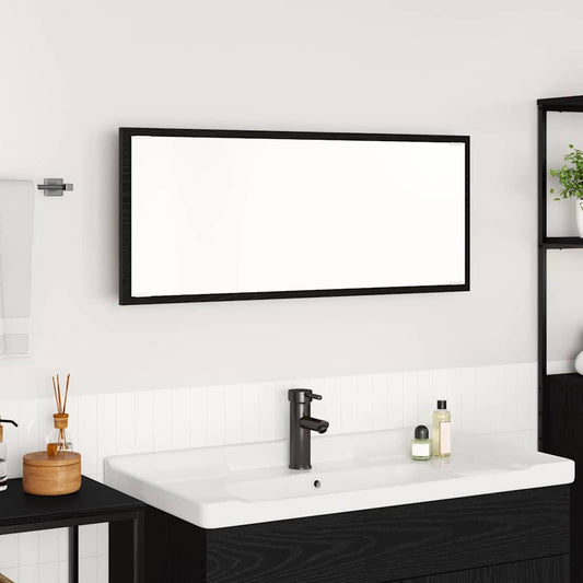 Tükör LED -es lámpákkal Fekete tölgy 90 x 8,5 x 37 cm Faanyag