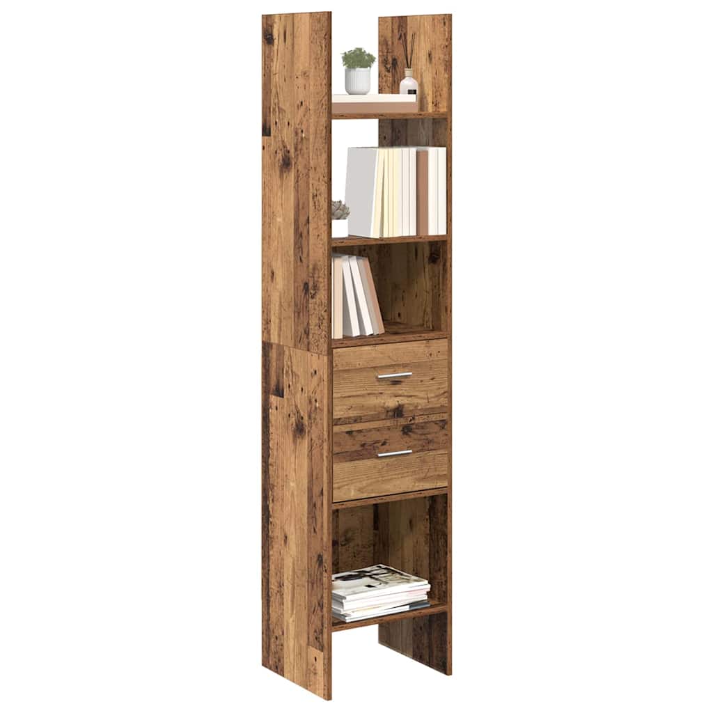 Könyvespolc 2 szintes 40 x 35 x 180 cm Szerelt Fa Régi fa