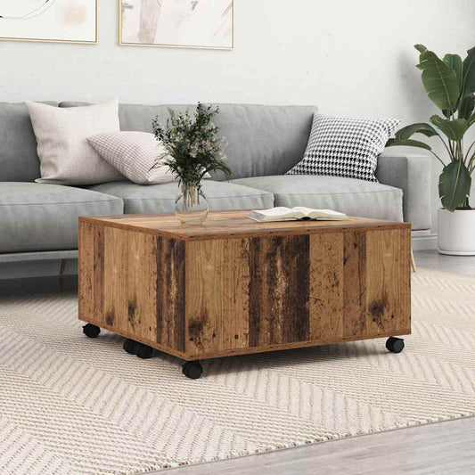 Dohányzóasztal fiókkal Öreg fa 75 x 75 x 38 cm Faanyag