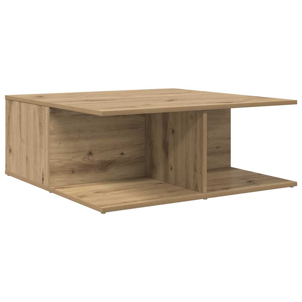 Dohányzóasztal kézműves tölgy 80 x 80 x 31 cm Szerelt Fa