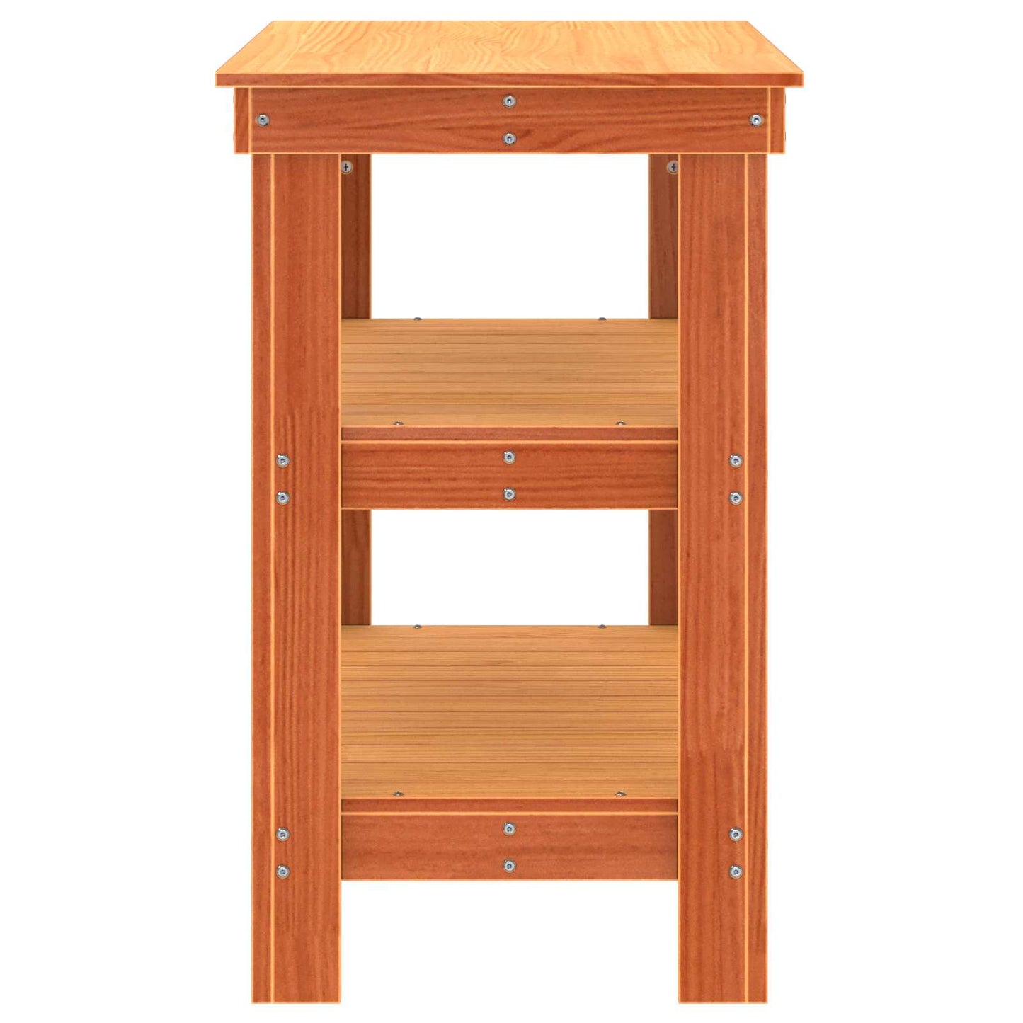 Munkapad polcokkal Faggyú barna 78,5 x 50 x 80 cm Tömör fenyőfa