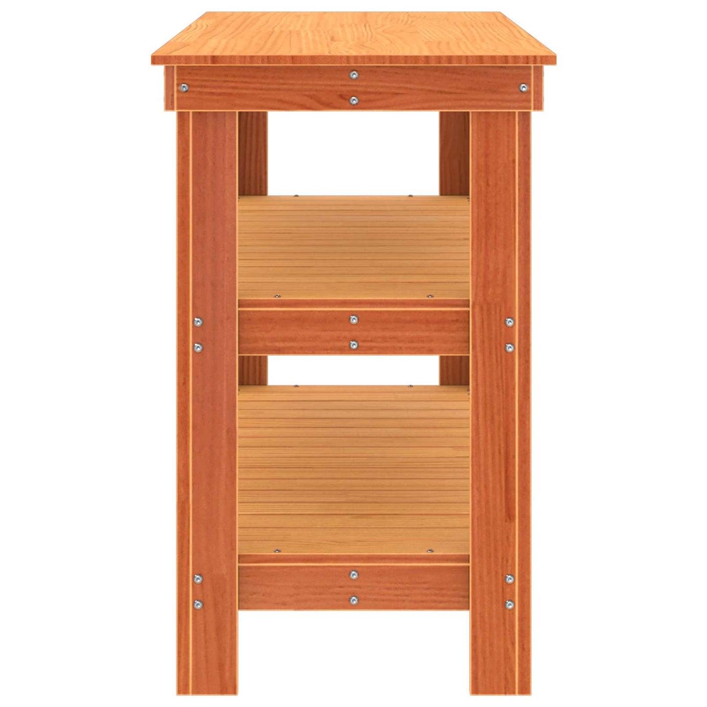 Munkapad polcokkal Viaszbarna 110,5 x 50 x 80 cm Tömör fenyőfa