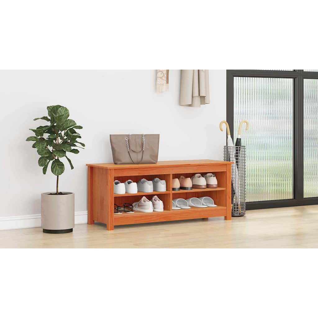 Tárolópad Faggyú barna 110 x 38 x 45,5 cm Tömör fenyőfa