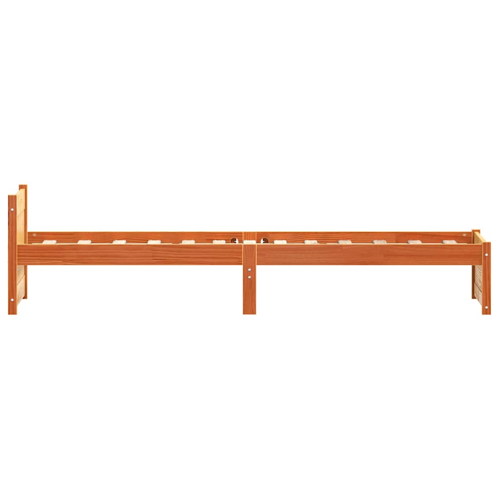 Ágykeret Faggyú barna 205.5 x 95.5 x 51 cm Tömör fenyőfa