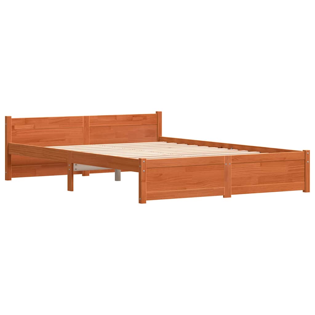 Ágykeret Faggyú barna 205,5 x 145,5 x 51 cm Tömör fenyőfa