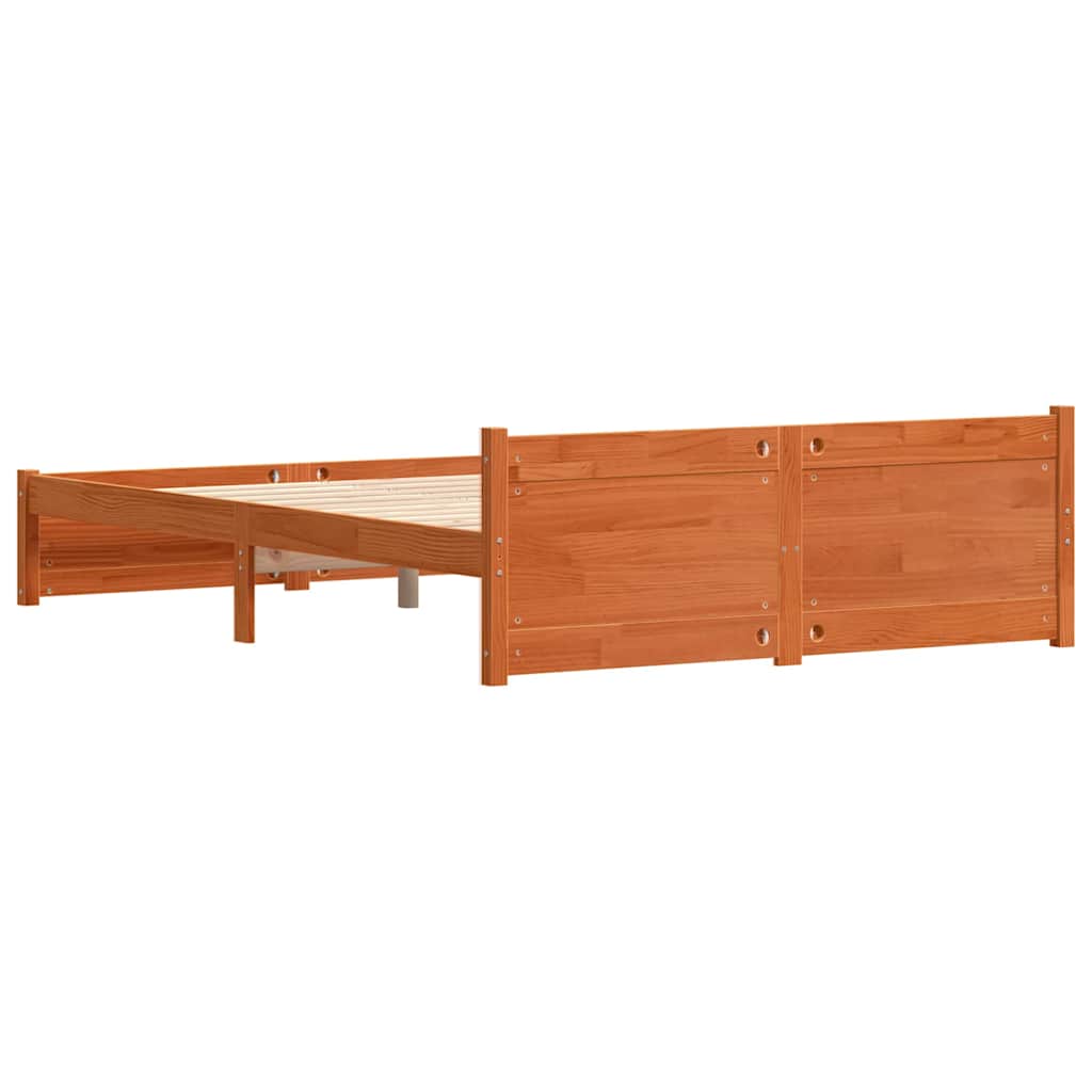 Ágykeret Faggyú barna 205,5 x 145,5 x 51 cm Tömör fenyőfa
