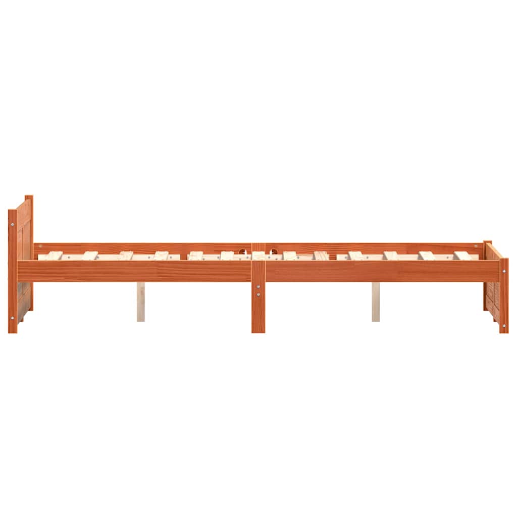 Ágykeret Faggyú barna 205,5 x 165,5 x 51 cm Tömör fenyőfa