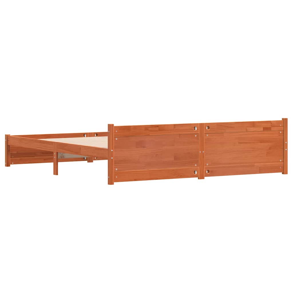 Ágykeret Faggyú barna 205,5 x 185,5 x 51 cm Tömör fenyőfa