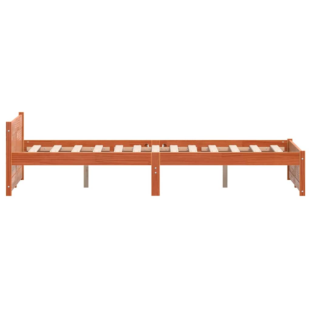 Ágykeret Faggyú barna 205,5 x 185,5 x 51 cm Tömör fenyőfa