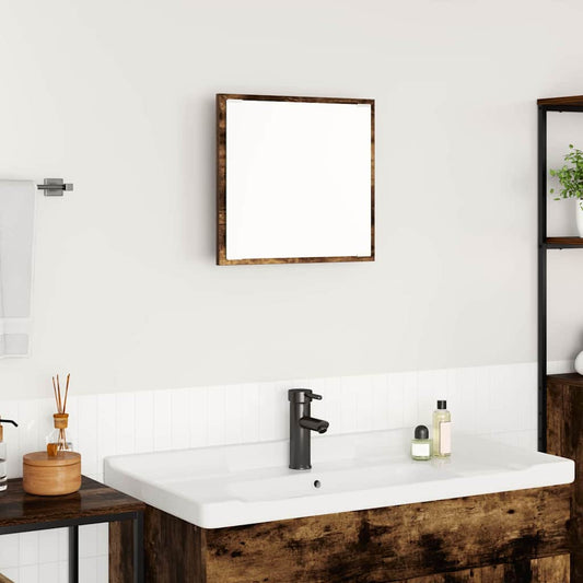 LED Fürdőszoba Tükör Füstölt tölgy 40 x 37 x 8.5 cm Faanyag