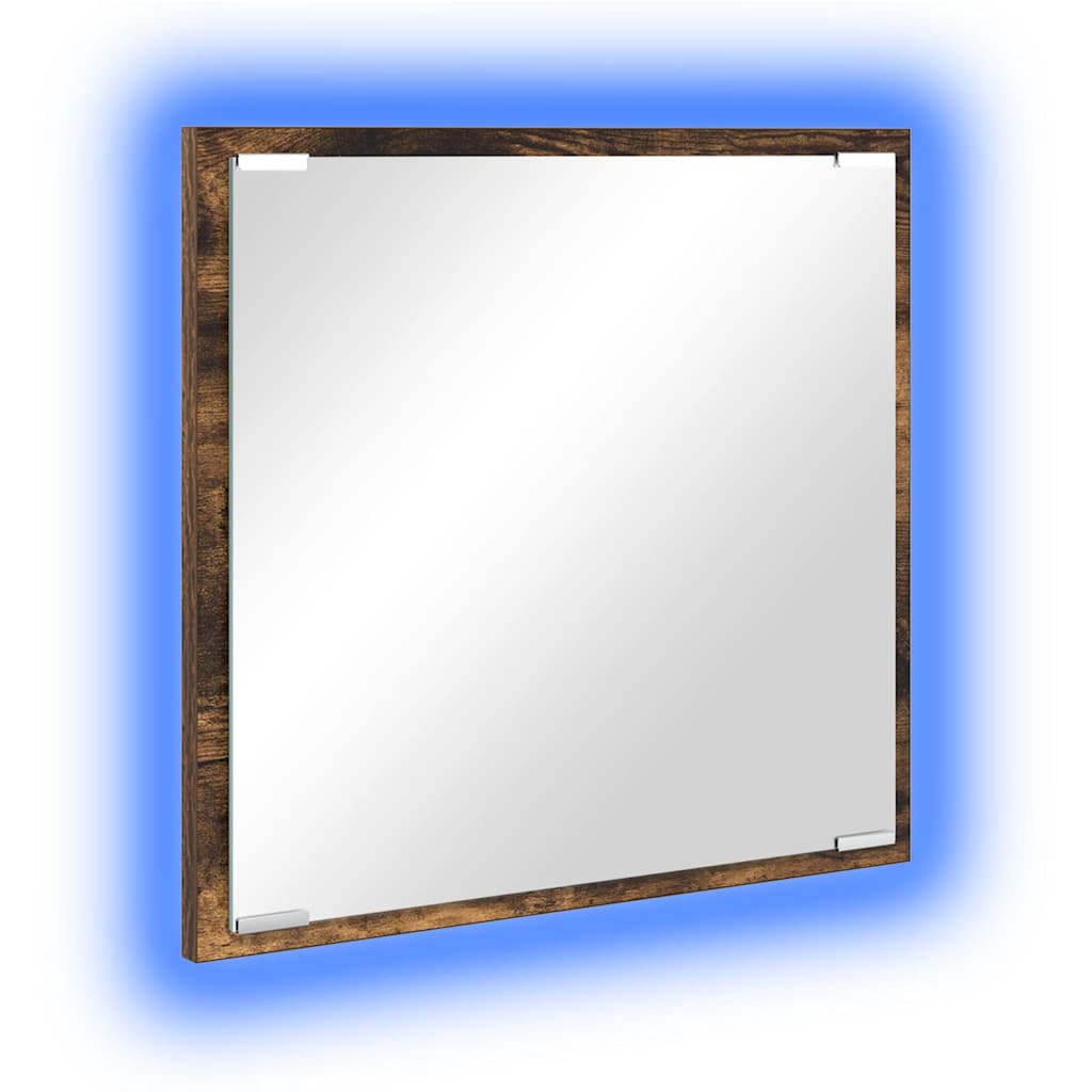 LED Fürdőszoba Tükör Füstölt tölgy 40 x 37 x 8.5 cm Szerelt Fa