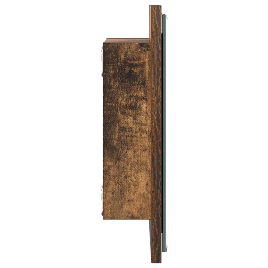 LED Fürdőszoba Tükör Füstölt tölgy 40 x 37 x 8.5 cm Szerelt Fa
