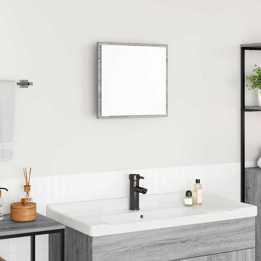 LED Fürdőszoba Tükör Szürke Sonoma 40 x 37 x 8.5 cm Faanyag