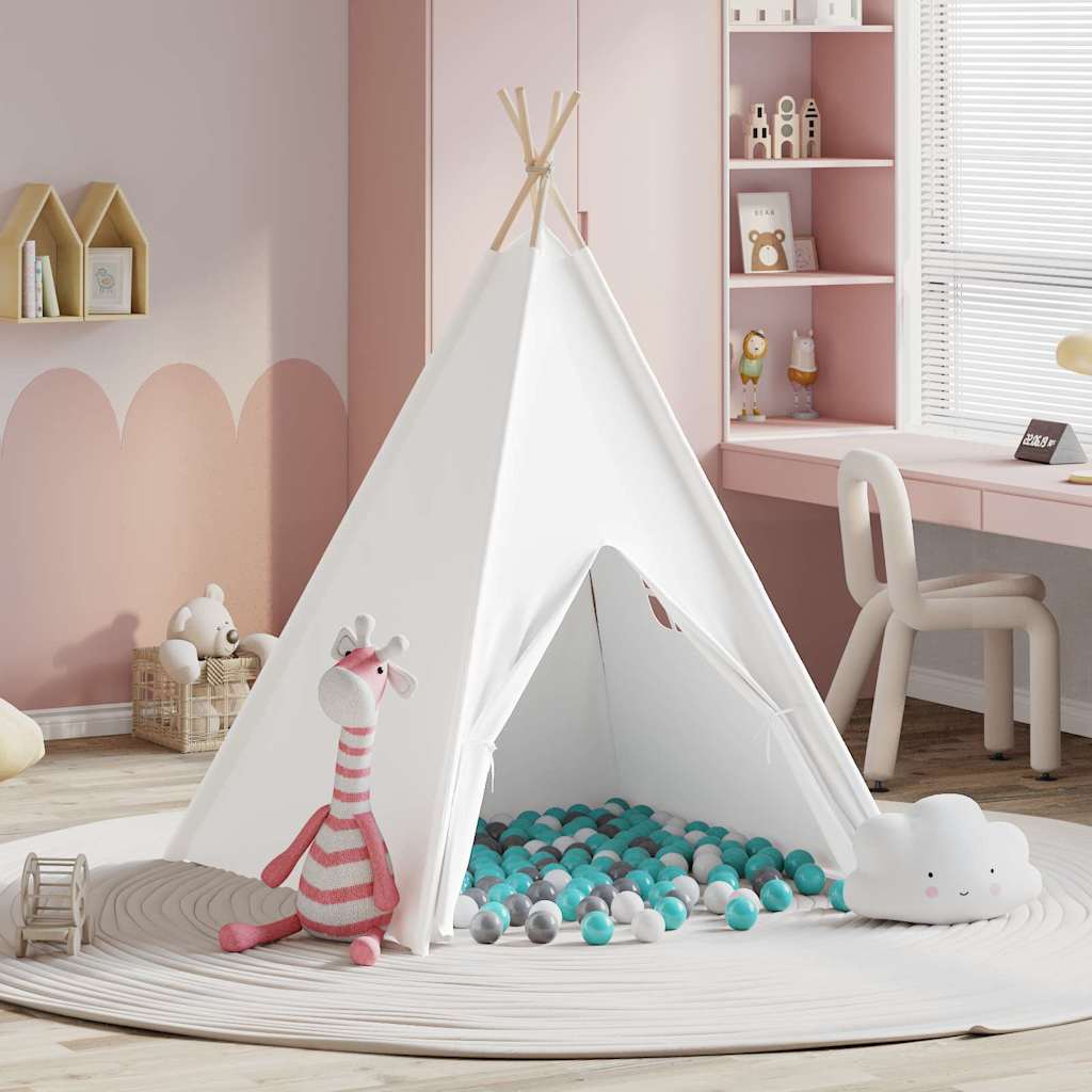 Teepee sátor Fehér 120 x 120 x 150 cm Textil és Műanyag