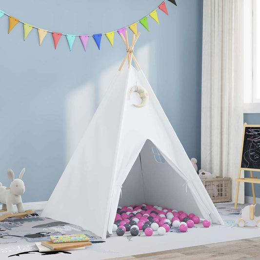 Teepee sátor Fehér 120 x 120 x 150 cm Textil és Műanyag