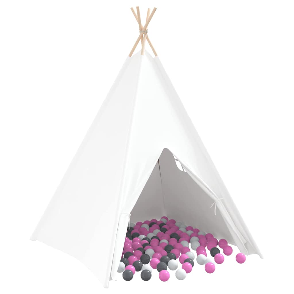 Teepee sátor Fehér 120 x 120 x 150 cm Textil és Műanyag