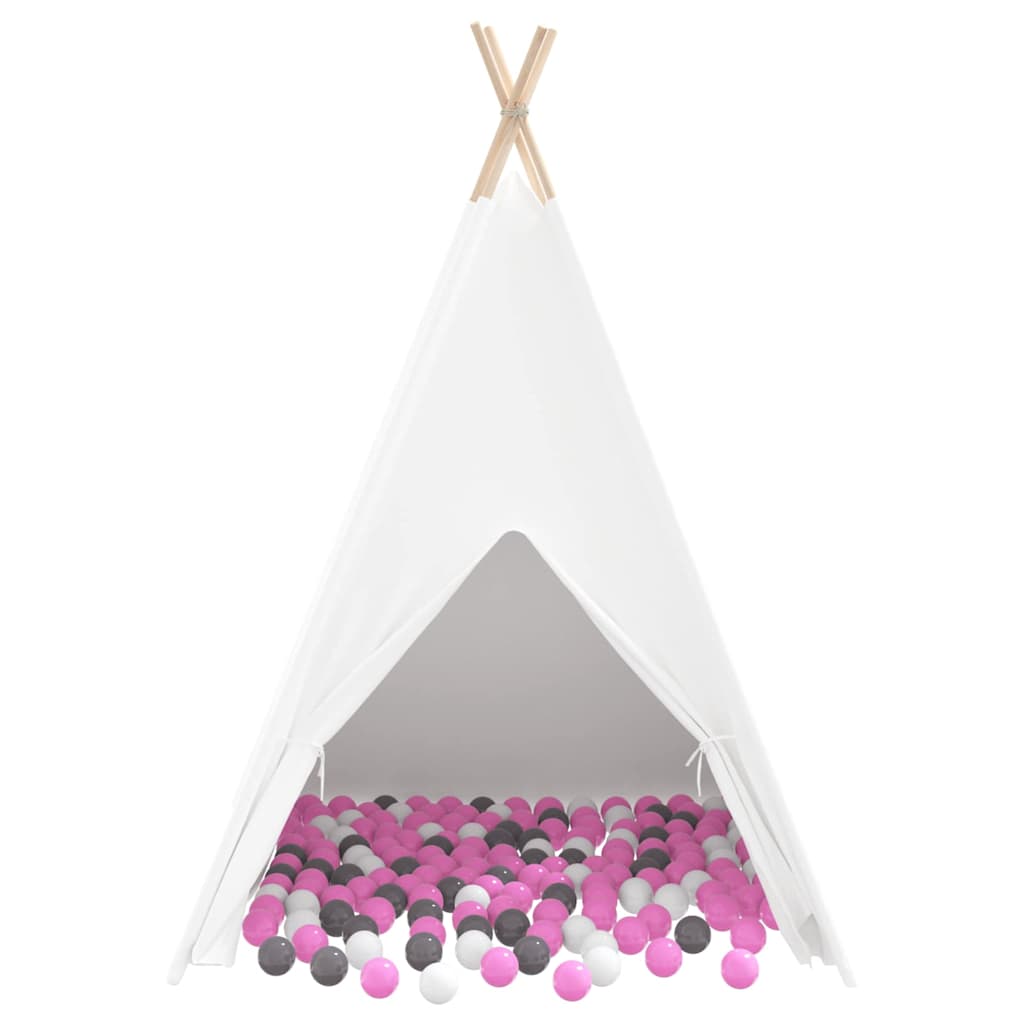 Teepee sátor Fehér 120 x 120 x 150 cm Textil és Műanyag