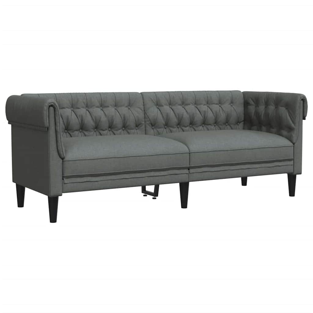 Nappali Kanapé 3 pcs Sötétszürke 201,5 x 74,5 x 74,5 cm szövet