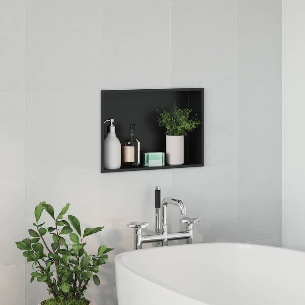 Zuhany Niche Fekete 45 x 30 x 9,5 cm Rozsdamentes Acél