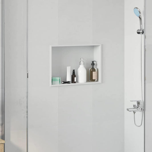 Zuhany Niche Fehér 45 x 30 x 9,5 cm Rozsdamentes acél
