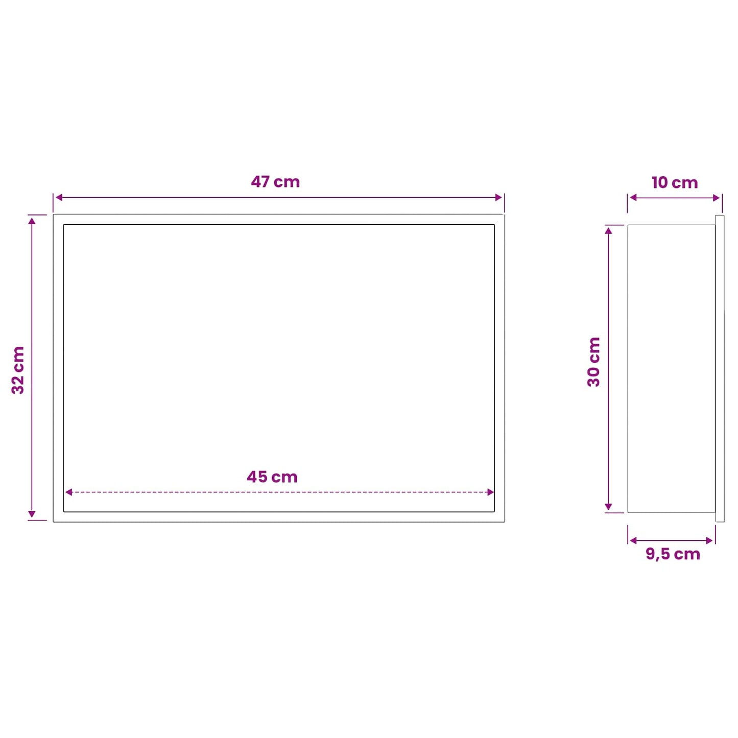 Zuhany Niche Ezüst 45 x 30 x 9,5 cm Rozsdamentes Acél