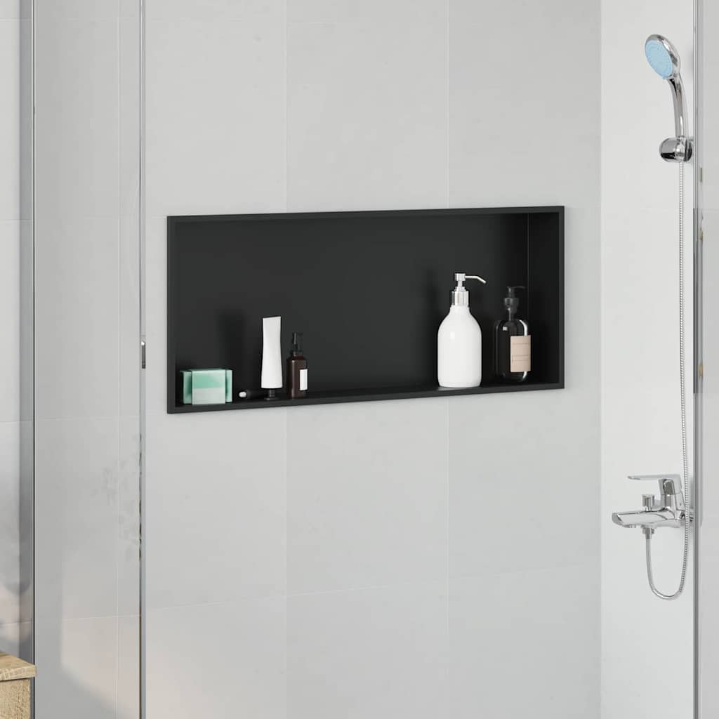 Zuhany Niche Fekete 75 x 30 x 9,5 cm Rozsdamentes Acél