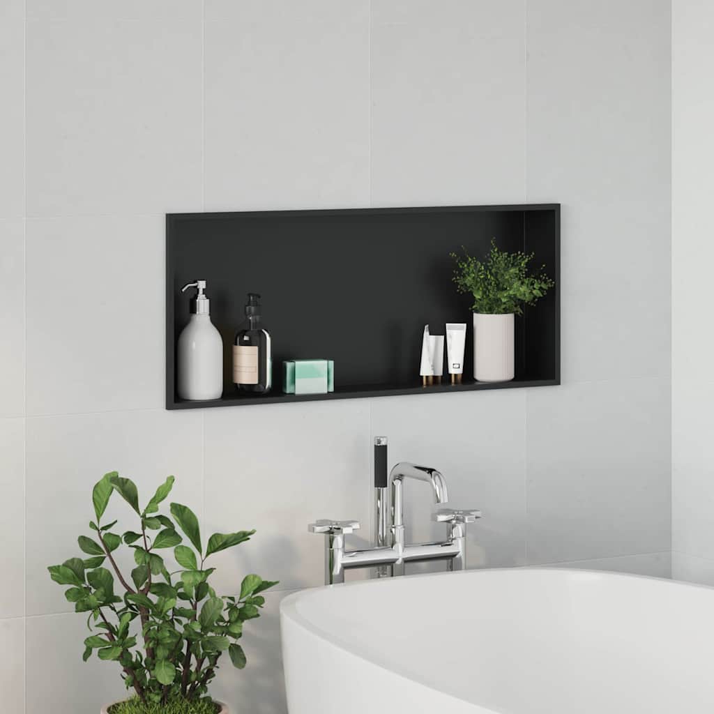Zuhany Niche Fekete 75 x 30 x 9,5 cm Rozsdamentes Acél