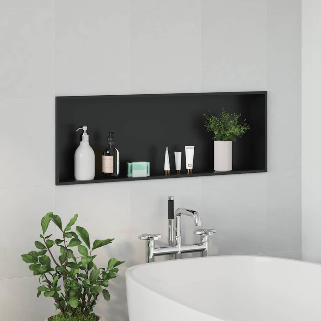 Zuhany Niche Fekete 90 x 30 x 9,5 cm Rozsdamentes Acél