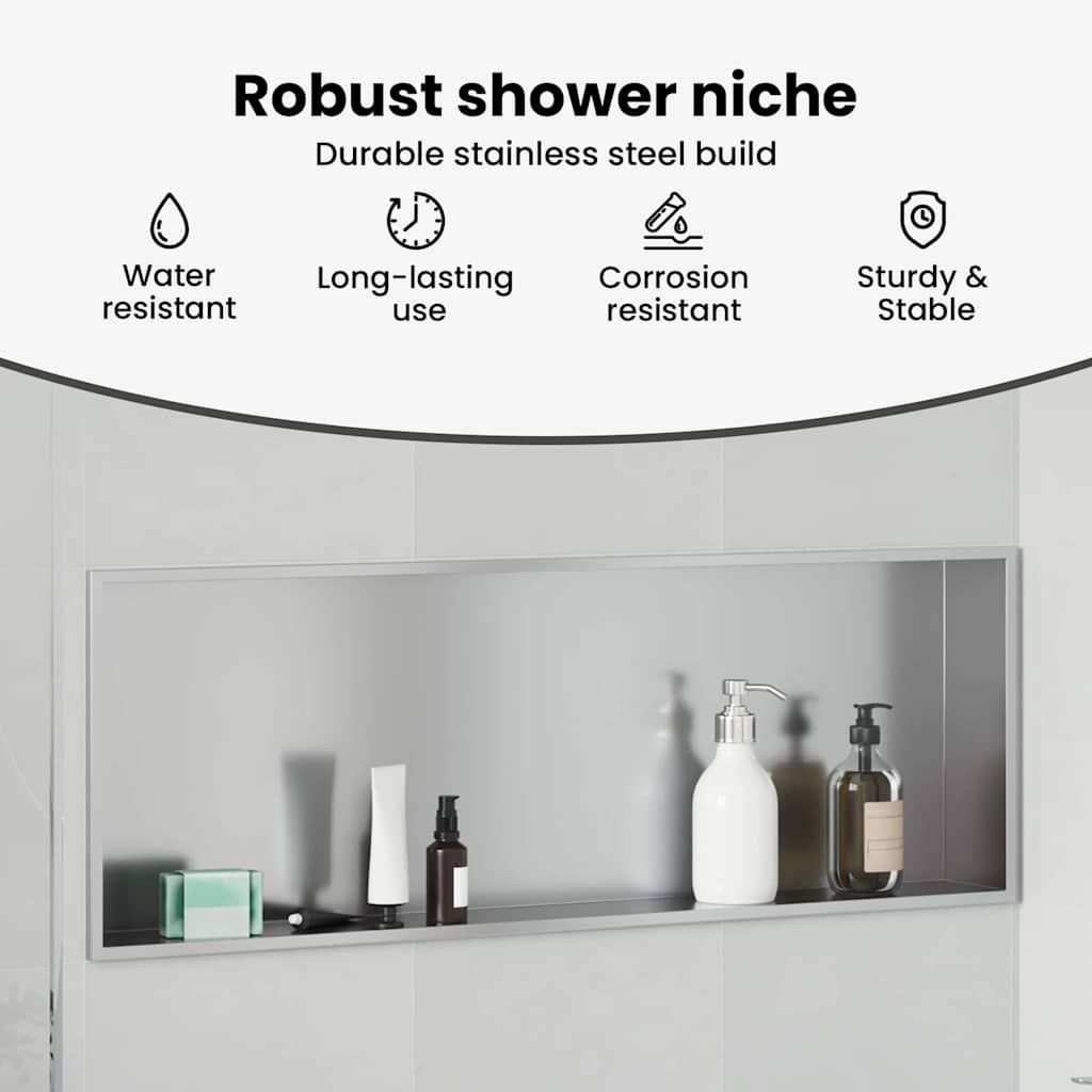Zuhany Niche Ezüst 90 x 30 x 9,5 cm Rozsdamentes acél