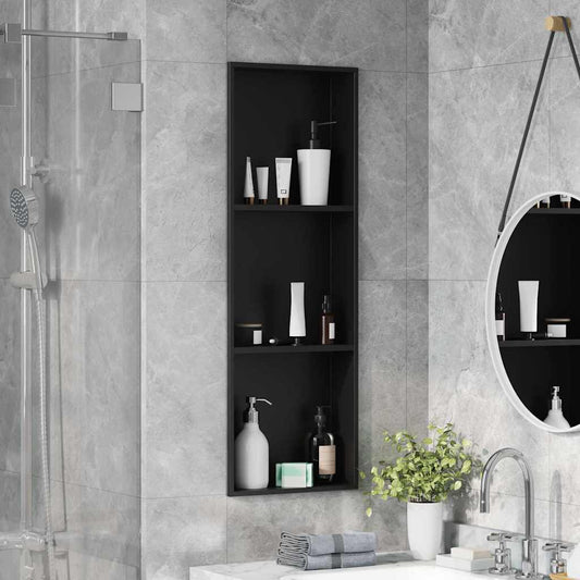 Zuhany Niche Fekete 92 x 32 x 10 cm Rozsdamentes acél