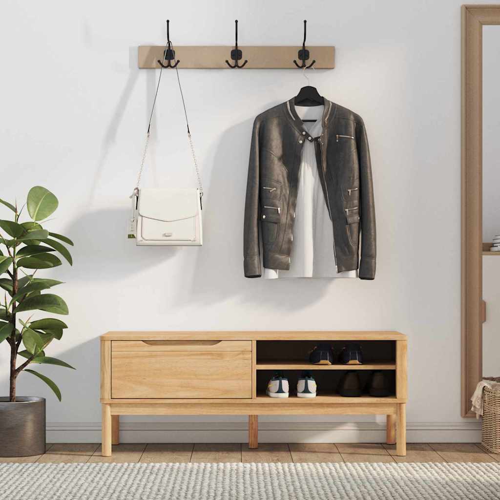 Előszoba pad FLORO Faggyú barna 115 x 40 x 45 cm Tömör fenyőfa