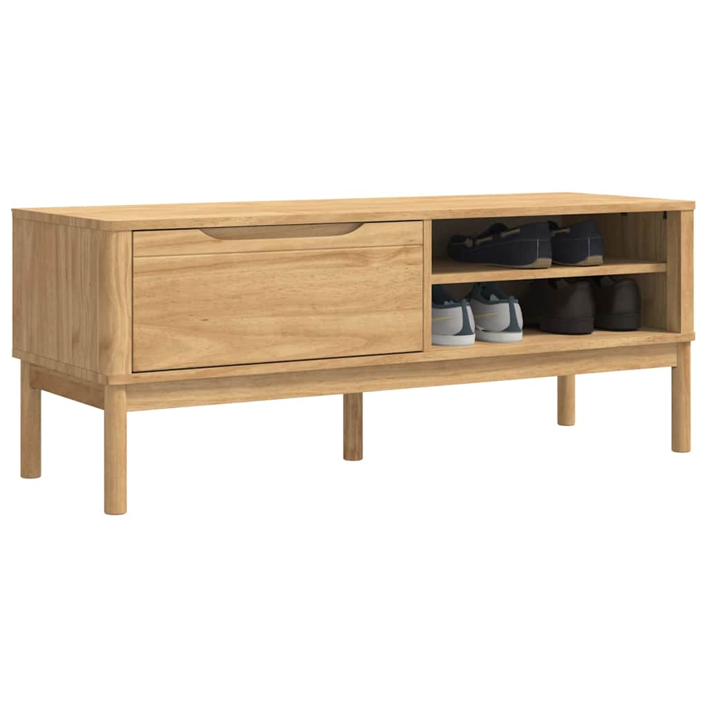 Előszoba pad FLORO Faggyú barna 115 x 40 x 45 cm Tömör fenyőfa