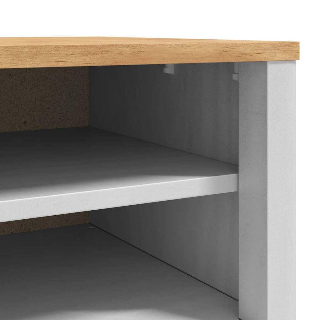 Előszoba pad fiókkal FLORO Fehér 115 x 40 x 45 cm Tömör fenyőfa