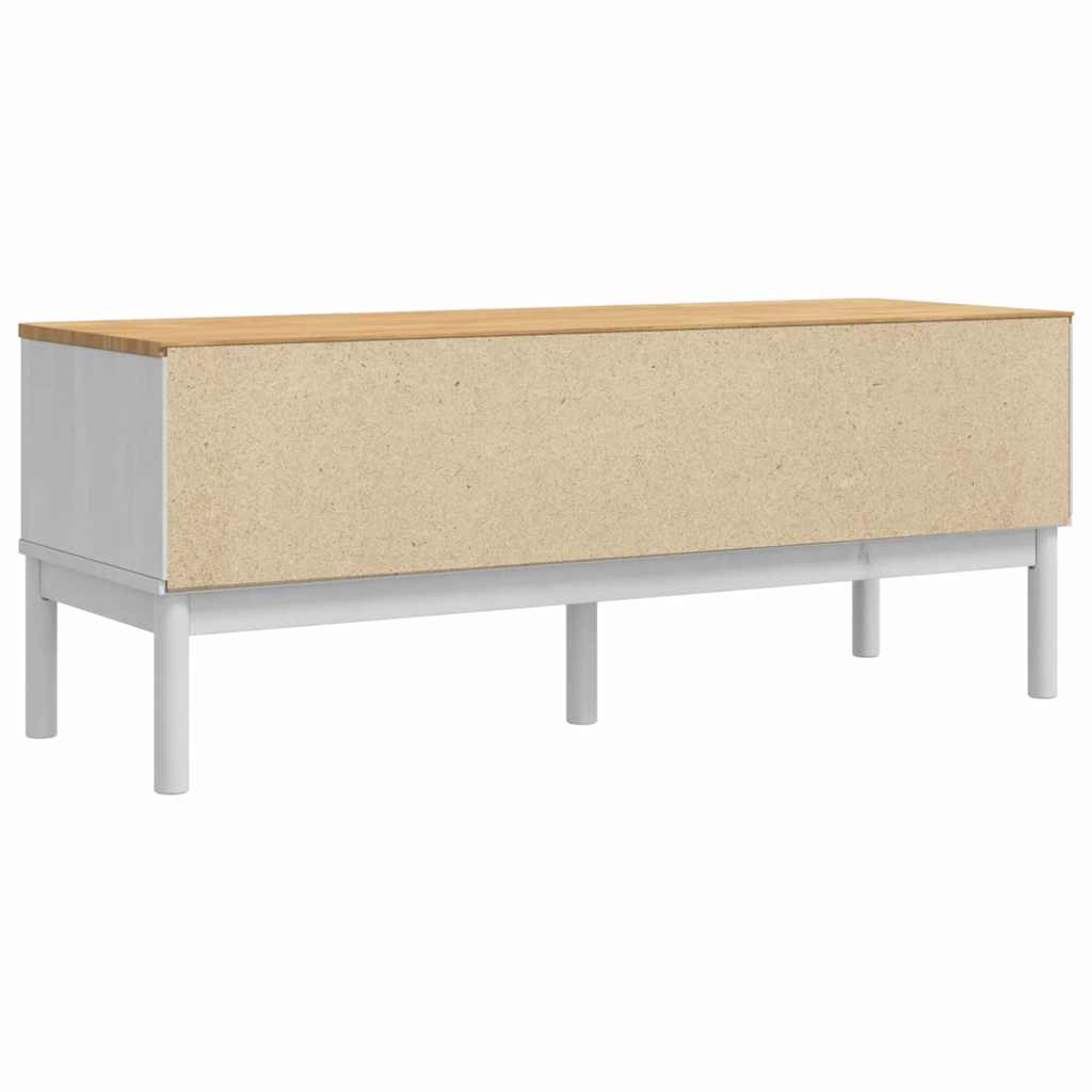 Előszoba pad fiókkal FLORO Fehér 115 x 40 x 45 cm Tömör fenyőfa