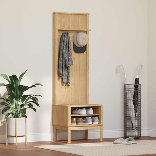 Előszobafal FLORO Faggyú barna 50 x 40 x 158 cm Tömör fenyőfa