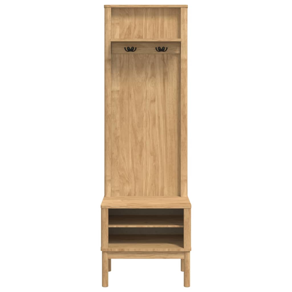 Előszobafal FLORO Faggyú barna 50 x 40 x 158 cm Tömör fenyőfa