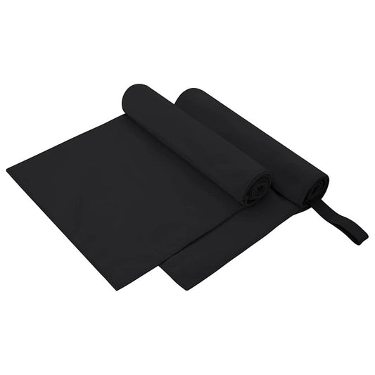 Sport Törölközők 2 pcs Fekete 100 x 50 cm