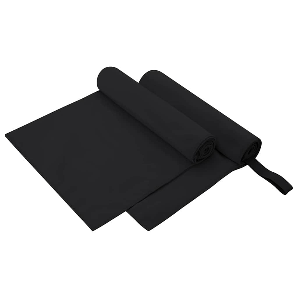 Sport Törölközők 2 pcs Fekete 100 x 50 cm