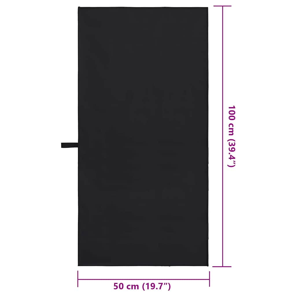 Sport Törölközők 2 pcs Fekete 100 x 50 cm