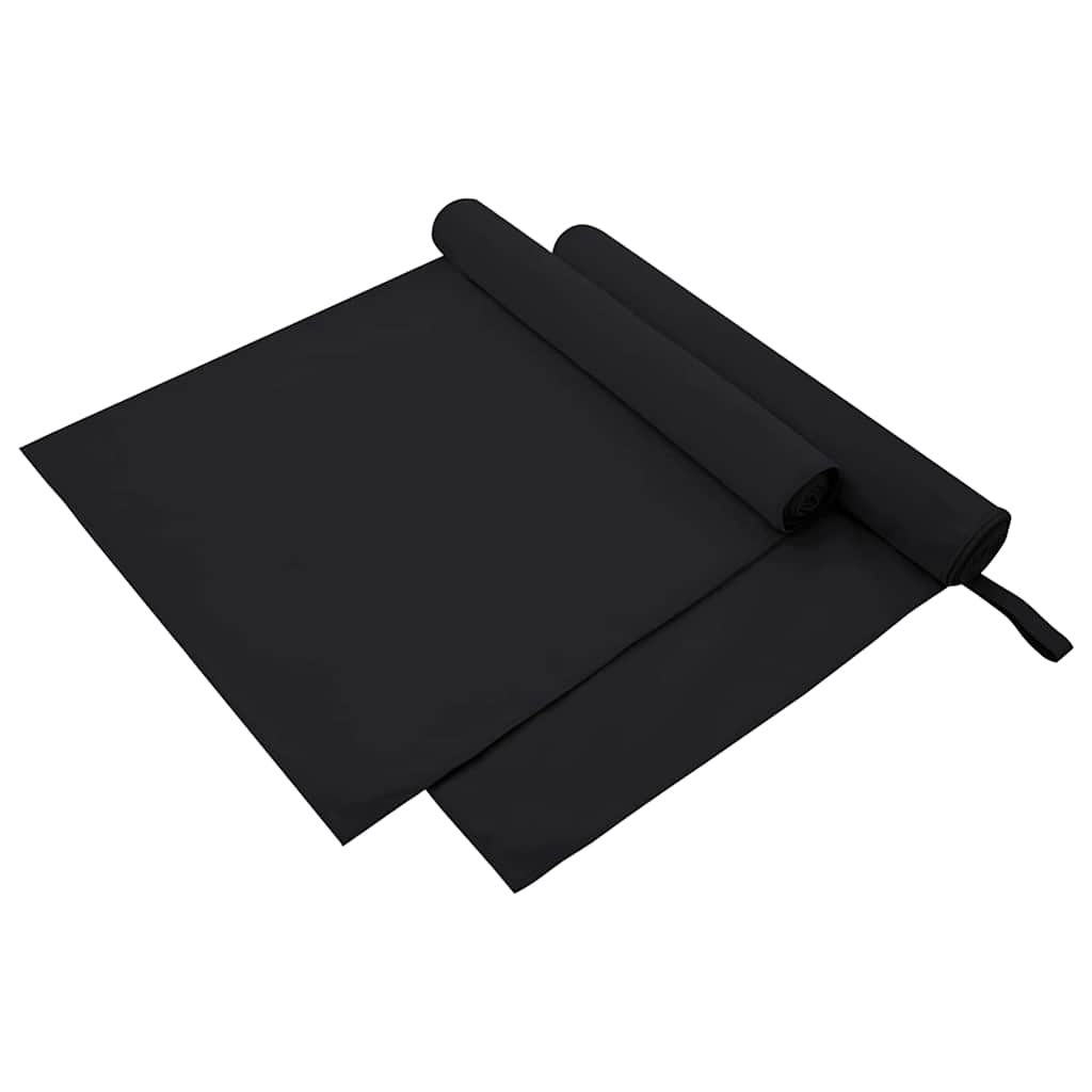 Sport Törölközők 2 pcs Fekete 180 x 90 cm
