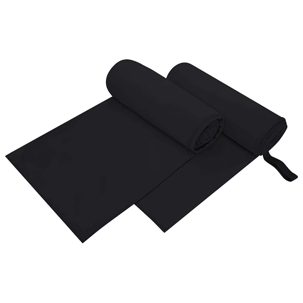Sport Törölközők 2 pcs Fekete 200 x 100 cm