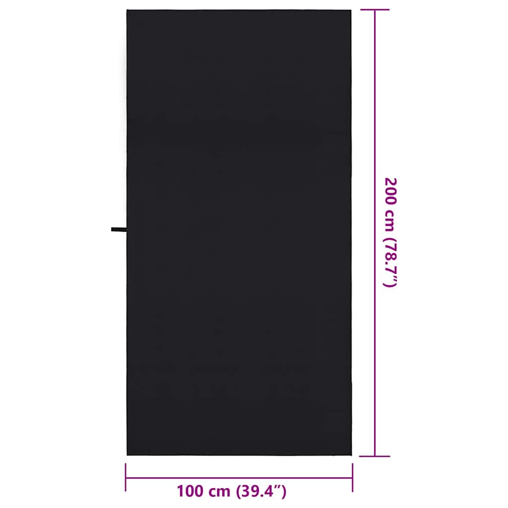 Sport Törölközők 2 pcs Fekete 200 x 100 cm