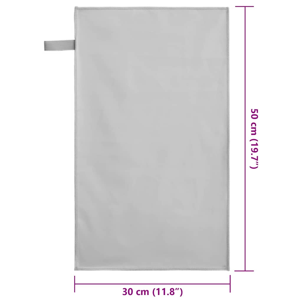 Sport Törölközők 2 pcs Szürke 50 x 30 cm Poliészter és poliamid
