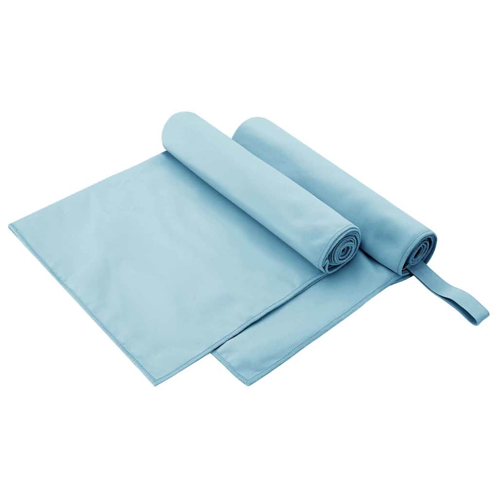 Sport Törölközők 2 pcs Kék 100 x 50 cm Poliészter és poliamid