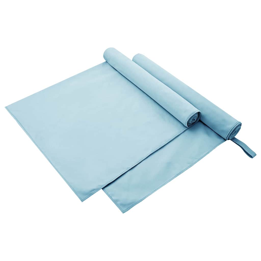Sport Törölközők 2 pcs Kék 180 x 90 cm Poliészter és poliamid