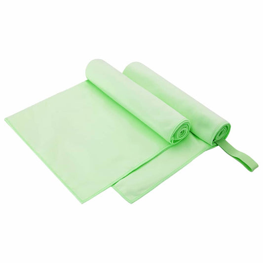Sport Törölközők 2 pcs Zöld 100 x 50 cm Poliészter és poliamid