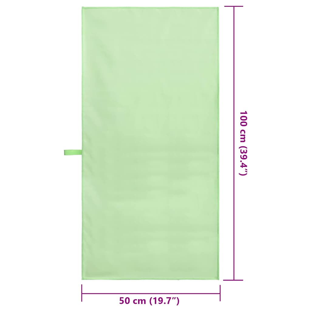 Sport Törölközők 2 pcs Zöld 100 x 50 cm Poliészter és poliamid