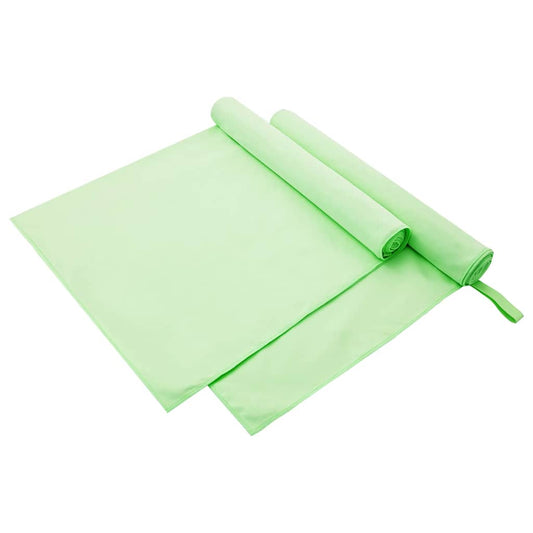 Sport Törölközők 2 pcs Zöld 180 x 90 cm Poliészter és poliamid